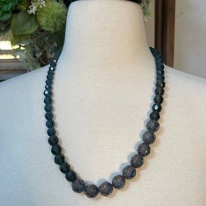 Dark gray adjustable bead necklace